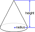 cone height & radius